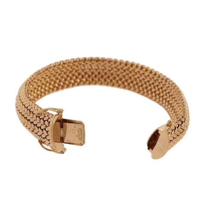 breites-gold-armband-60er-jahre-18-karat-gold-gewebtes-mesh-armband-47.50-gramm