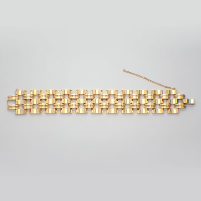 breites-goldarmband-damen-585-verziertes-vintage-armband-14-karat-gelbgold-mit-einem-scharnier-verschluss-mit-sicherheitskette