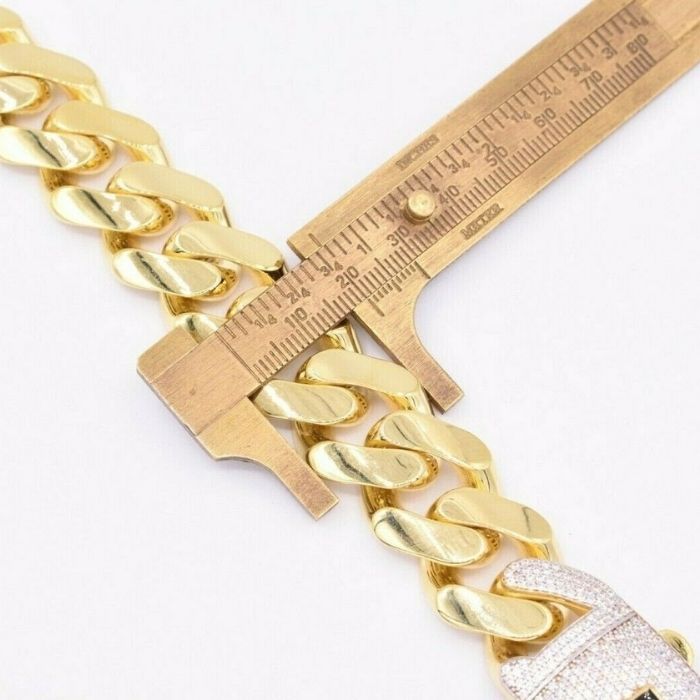 Breistes Goldarmband Miami Cuban 17mm