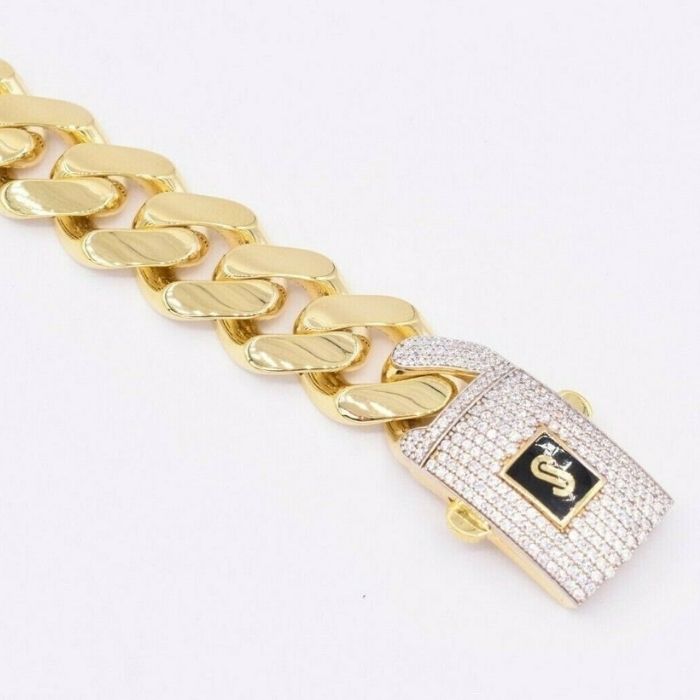 Breistes Goldarmband Miami Cuban 17mm