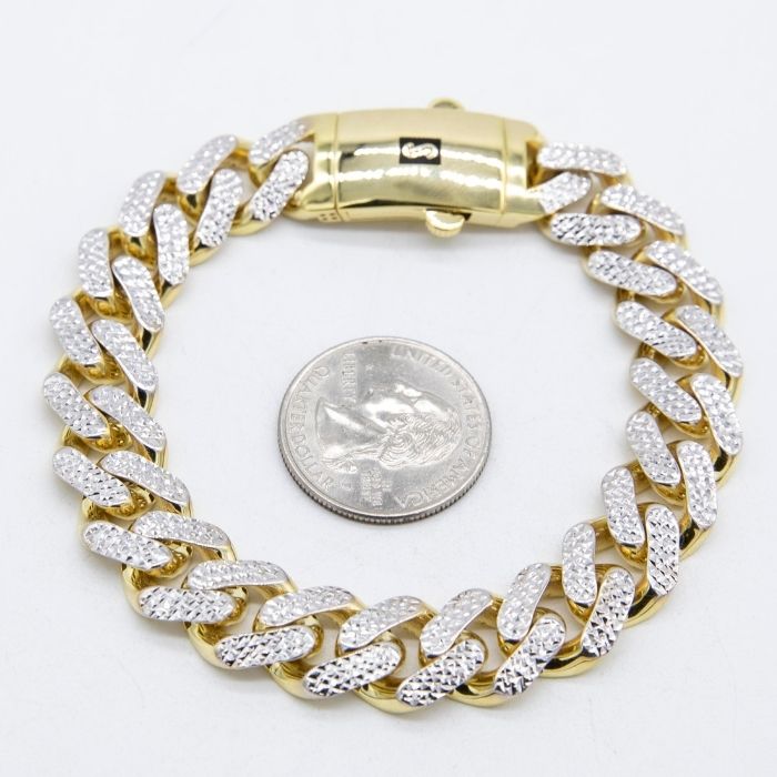Breistes Goldarmband Cuban 13mm