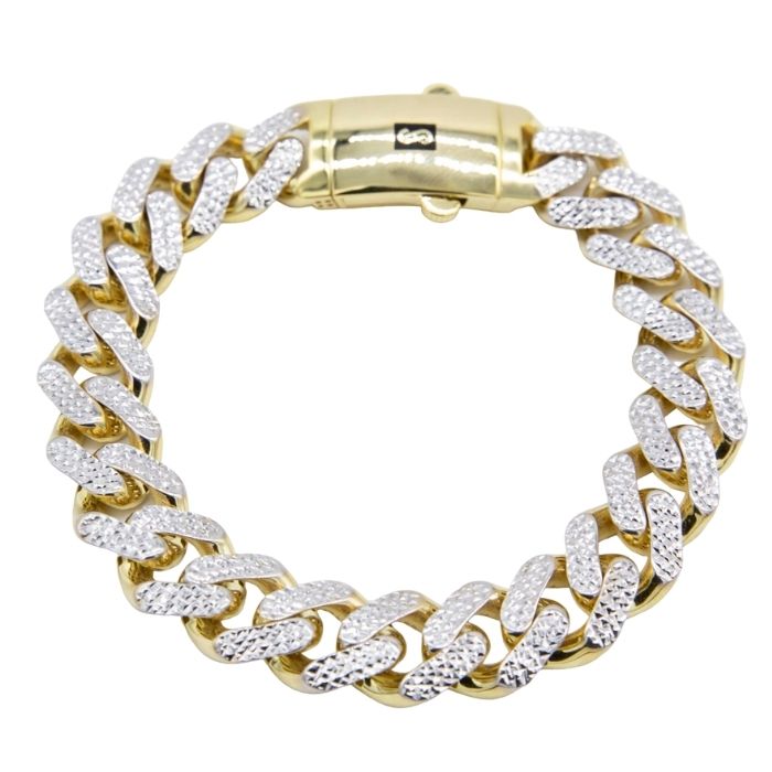Breistes Goldarmband Cuban 13mm