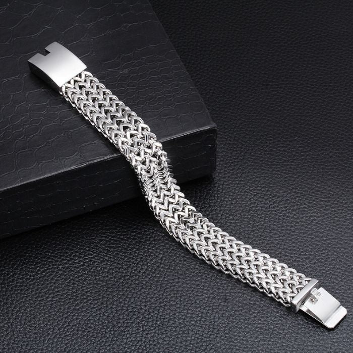 Edelstahlarmband Herren Damen : 326L Edelstahl 18mm Franco Panzerkette Vergoldetes Armband