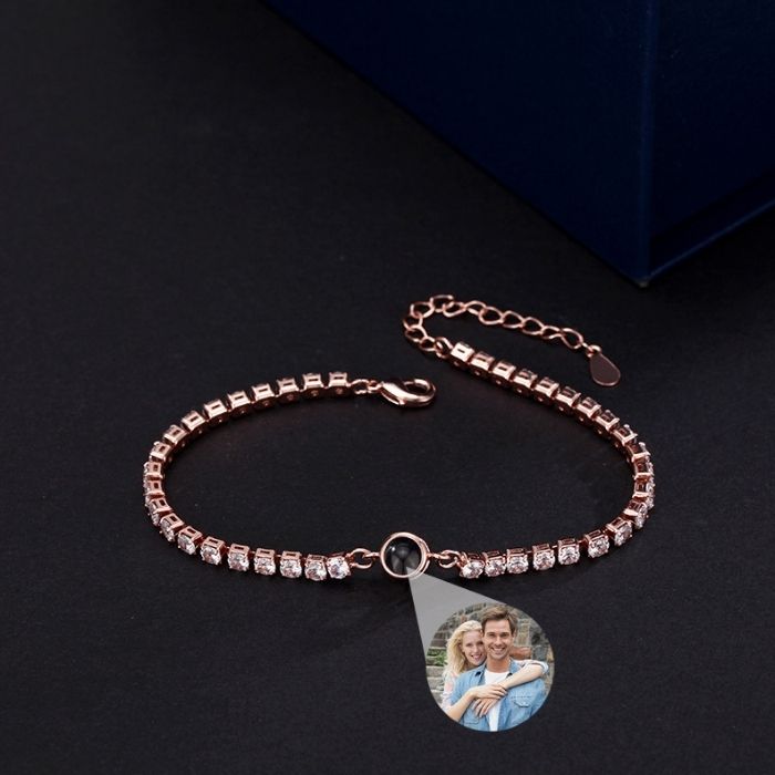 Fotoarmband mit Eigenem Foto Kubischer Zirkon