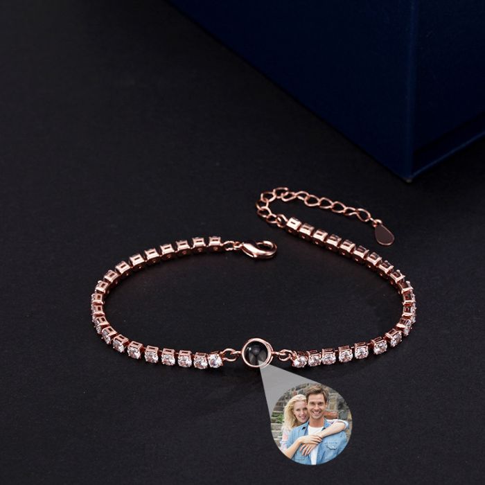 Fotoarmband mit Eigenem Foto Kubischer Zirkon