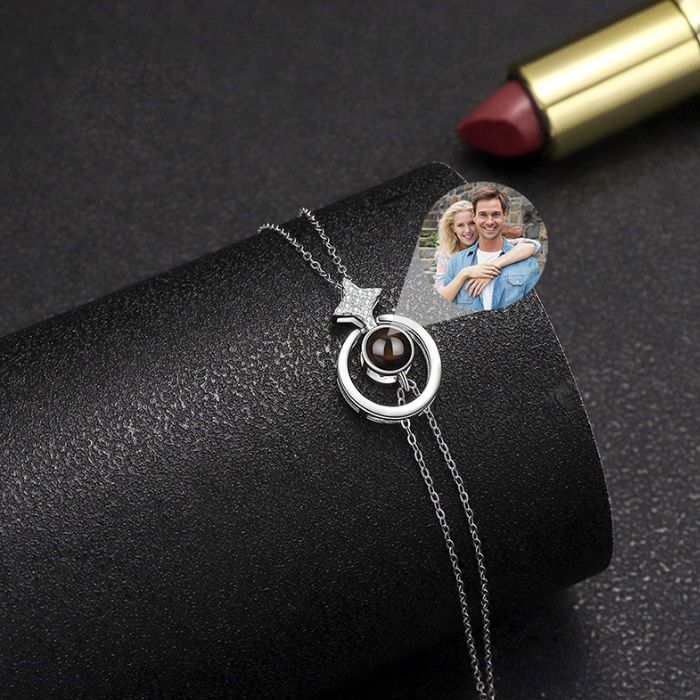 Fotoarmband mit eigenem Foto Zirkoneinlage