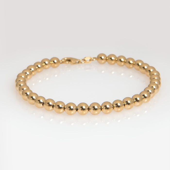 Gold Armband Damen 14 K Perlen Kugelarmband