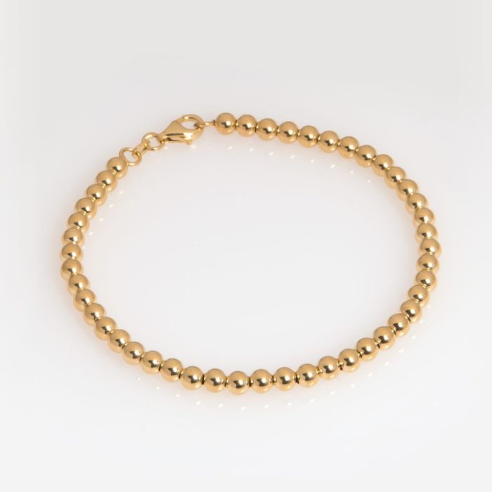 Gold Armband Damen 14 K Perlen Kugelarmband