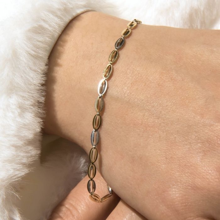 Gold Armband Damen Zweifarbige Kette