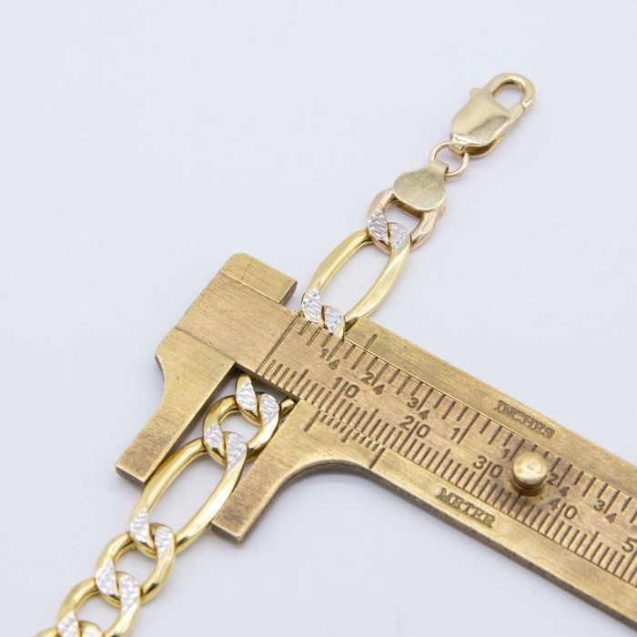 Gold Armband Damen Pavé Figaro Link