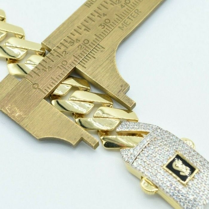 Gold Armband Herren Miami Cuban 14mm