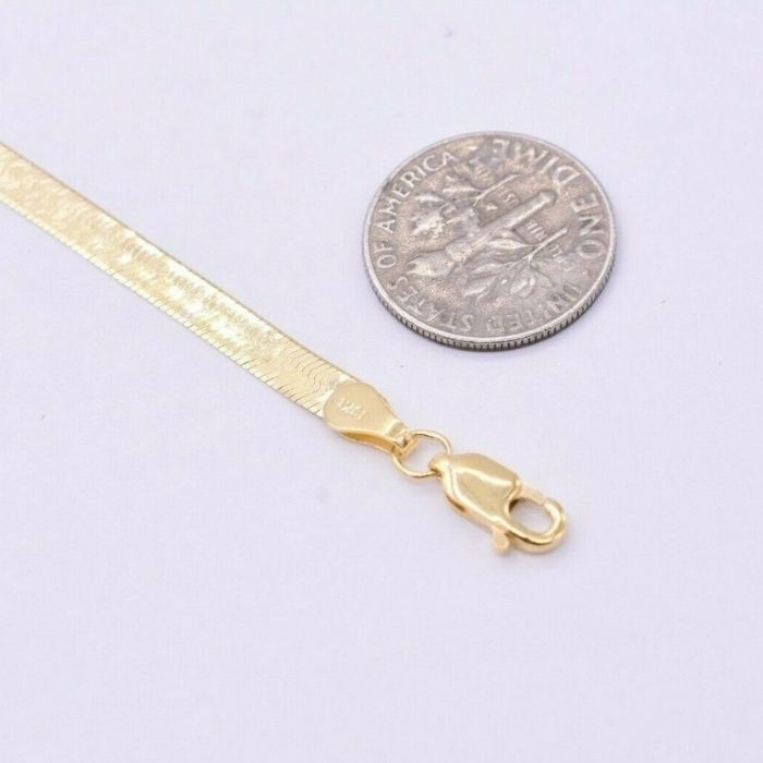 Gold Armband Damen 10 Karat Fischgrätmuster 3.7mm