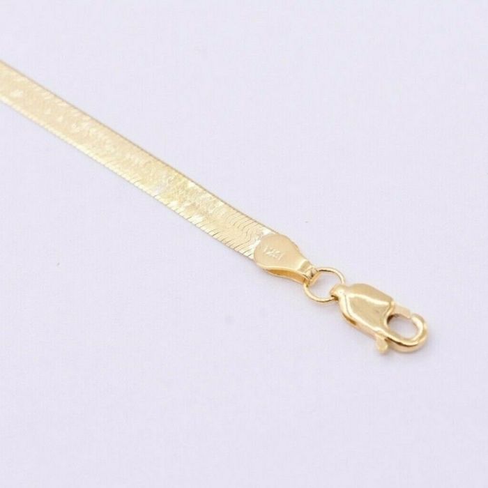 Gold Armband Damen 10 Karat Fischgrätmuster 3.7mm