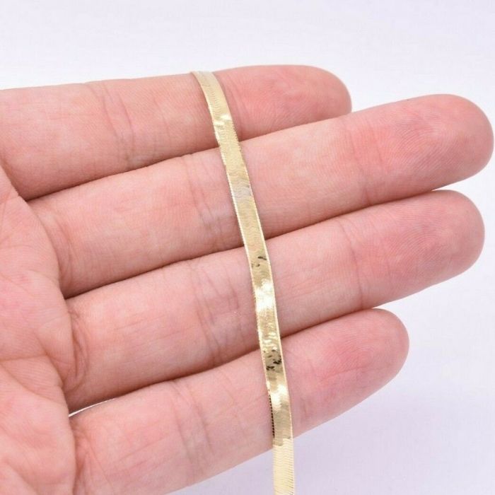 Gold Armband Damen 10 Karat Fischgrätmuster 3.7mm