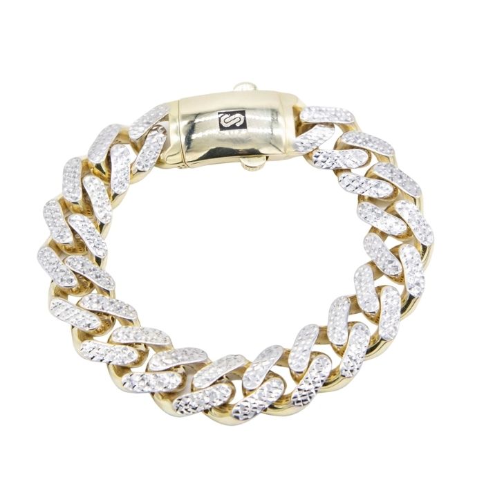 Gold Armband Herren Miami Cuban 15mm