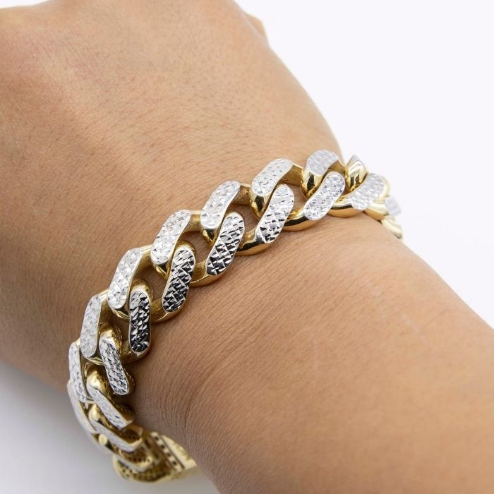 Gold Armband Herren Miami Cuban 15mm