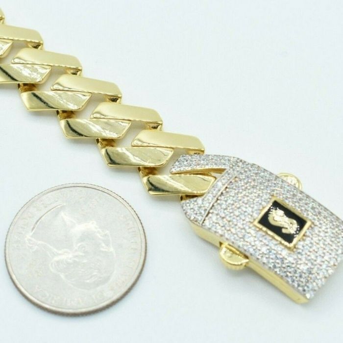 Gold Armband Herren Miami Cuban 14mm