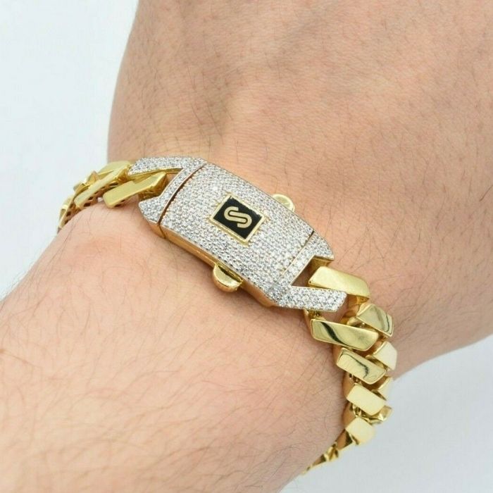 Gold Armband Herren Miami Cuban 14mm