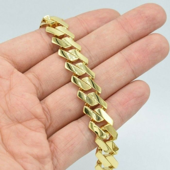 Gold Armband Herren Miami Cuban 14mm