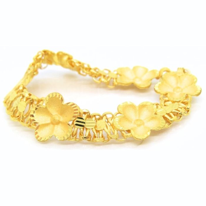 goldarmband-damen-24k-gold-995-karat-diamantschliff-blumen-link-armband-7.5gramm