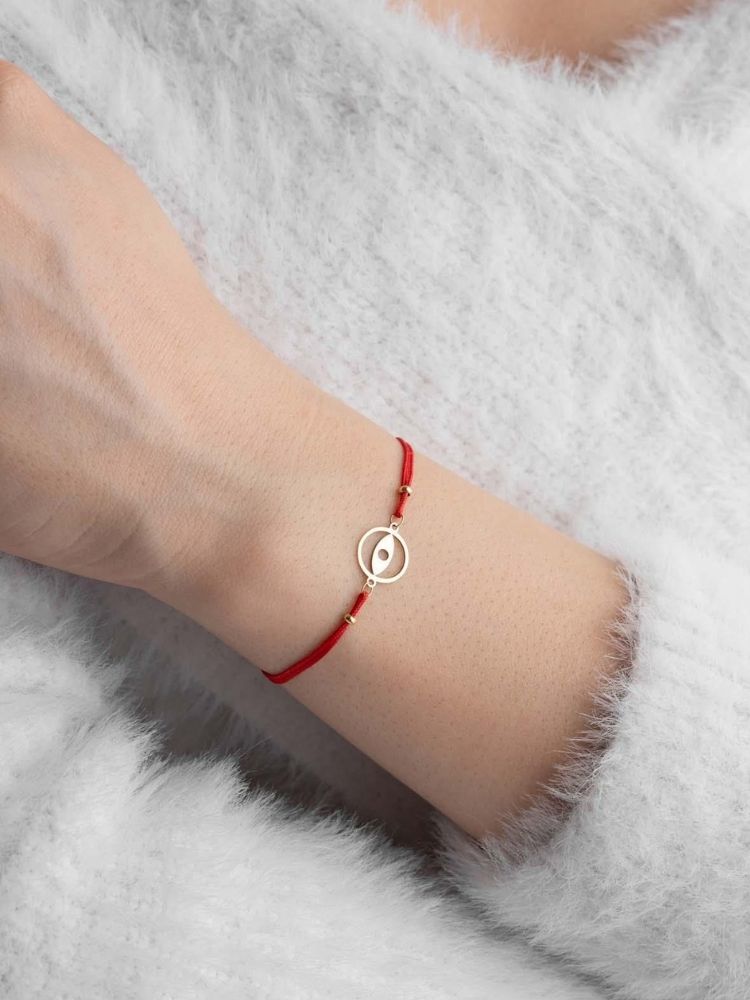 Goldarmband Damen Kordelzug Auge