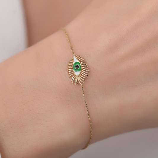 goldarmband-damen-585-14-karat-gold-grunes-wimpern-augen-armband