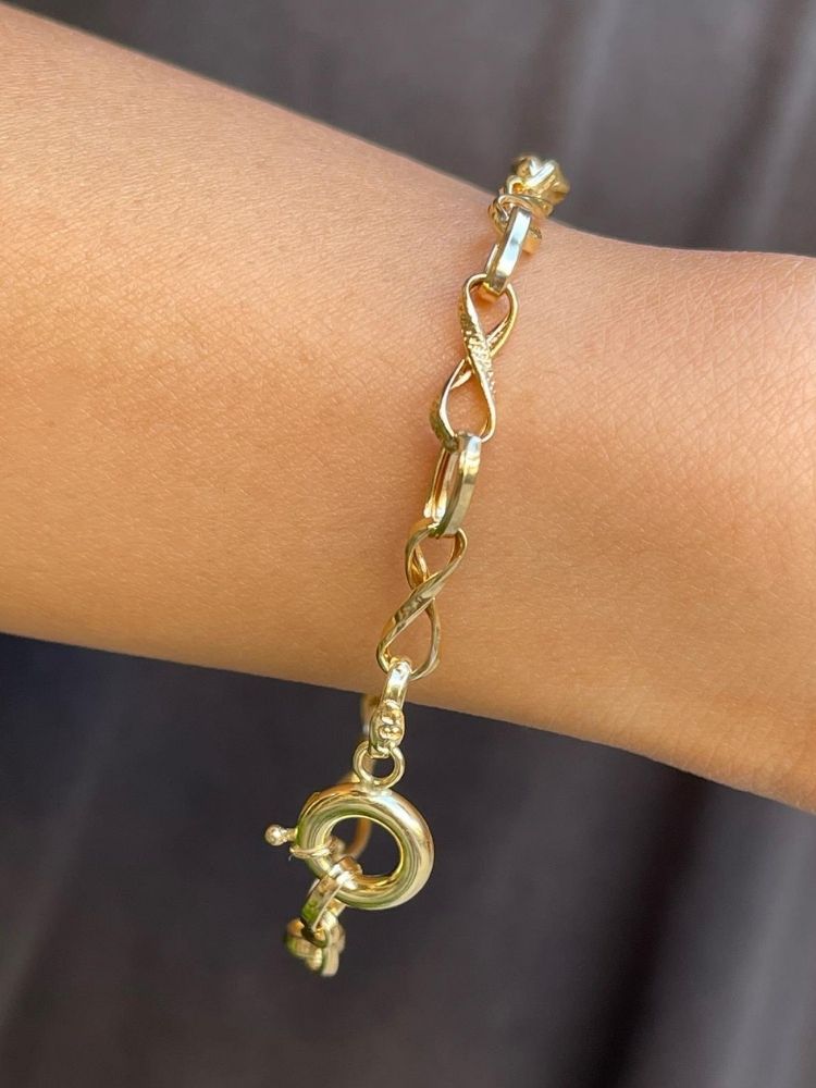 goldarmband-damen-585-14-karat-gold-stift-besticktes-unendlichkeits-armband