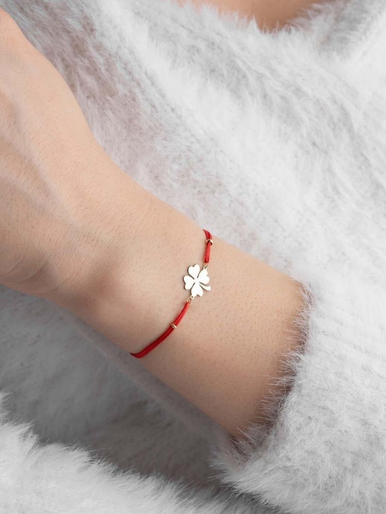 Goldarmband Damen Kleeblat