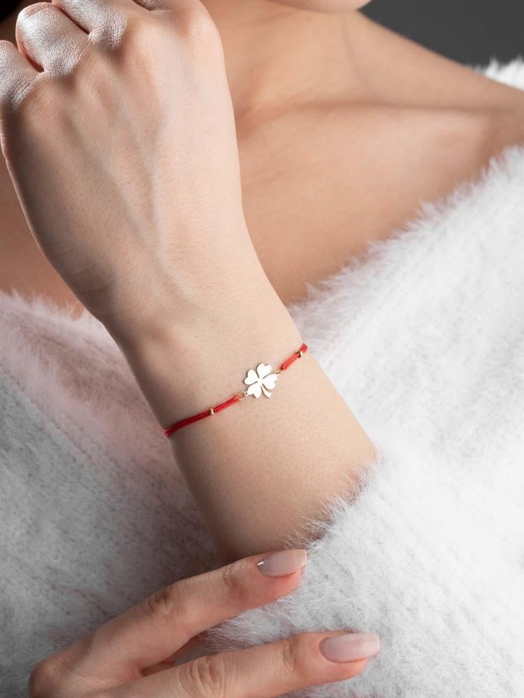 Goldarmband Damen Kleeblat