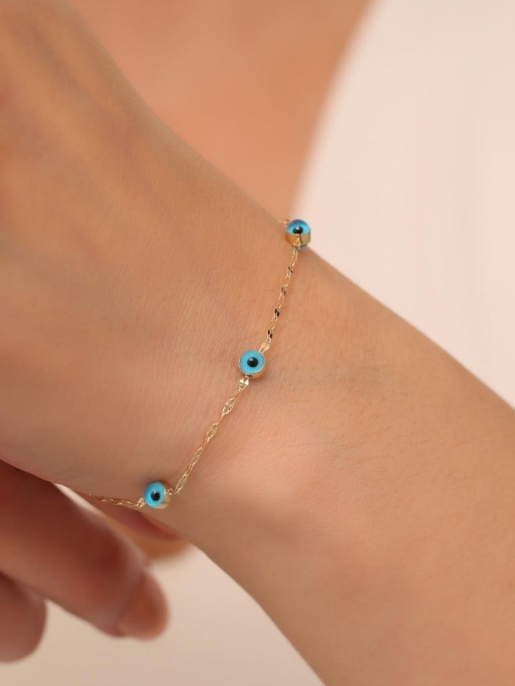 goldarmband-damen-585-echt-14-karat-gold-blau-5-augen-verspiegeltes-armband