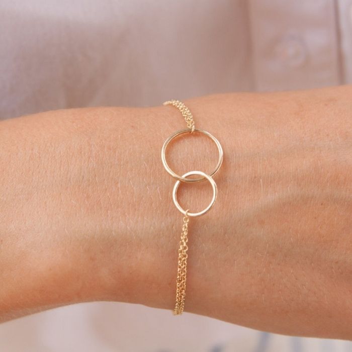 goldarmband-damen-585-echt-14-karat-gold-glieder-armband-mit-ring-doppel-kreis-talisman