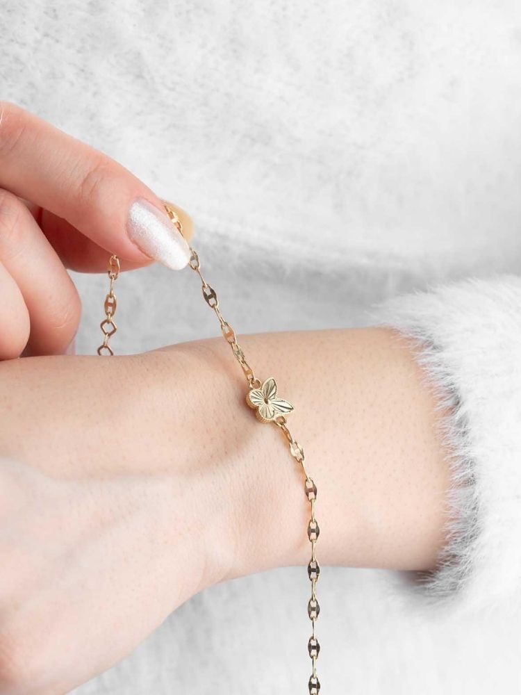 Analyzing image goldarmband-damen-585-echt-14-karat-gold-schmetterling-armband
