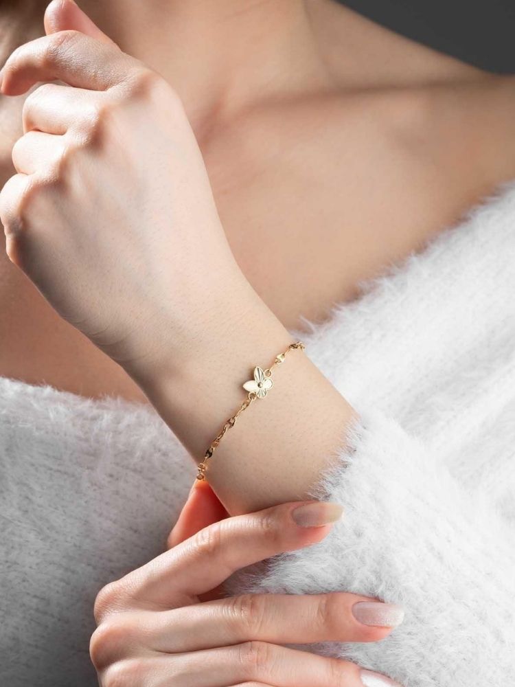 Analyzing image goldarmband-damen-585-echt-14-karat-gold-schmetterling-armband