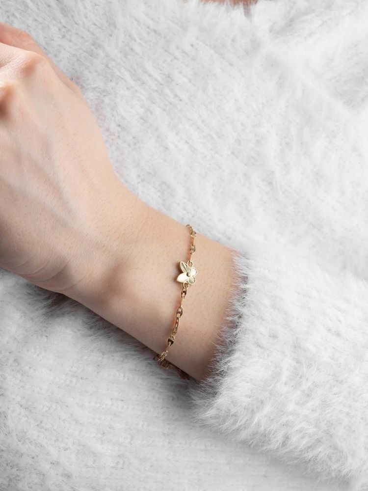 Analyzing image goldarmband-damen-585-echt-14-karat-gold-schmetterling-armband