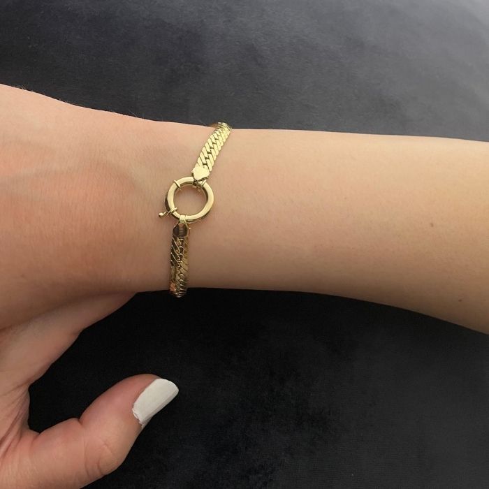goldarmband-damen-585-karat-gold-armband-damen-14k-gold-herringbone-armband-14k-solid-gold-chain-armband