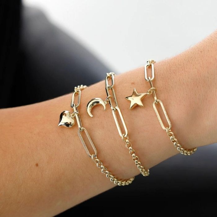 goldarmband-damen-585-karat-gold-armband-damen14k-gold-rolo-link-paperclip-puffy-herz-charm-minimale-kette-liebe-symbol-3d-charm-goldarmband-fur-damen