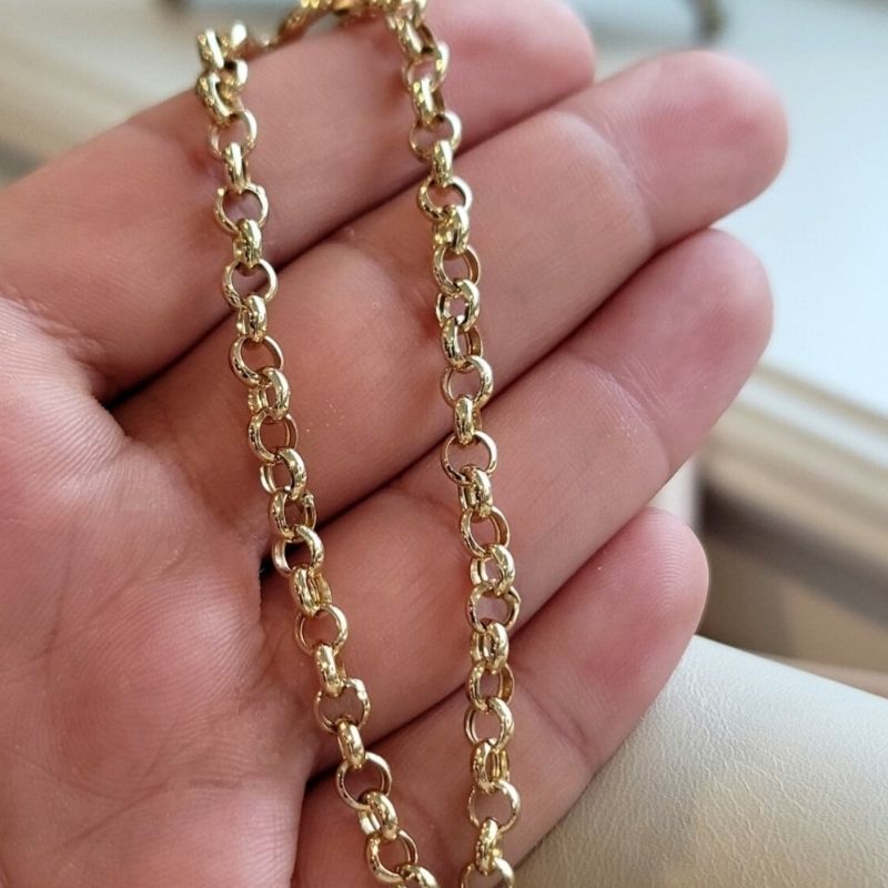 goldarmband-damen-herren-750-18-karat-solid-gold-rolo-kettenarmband
