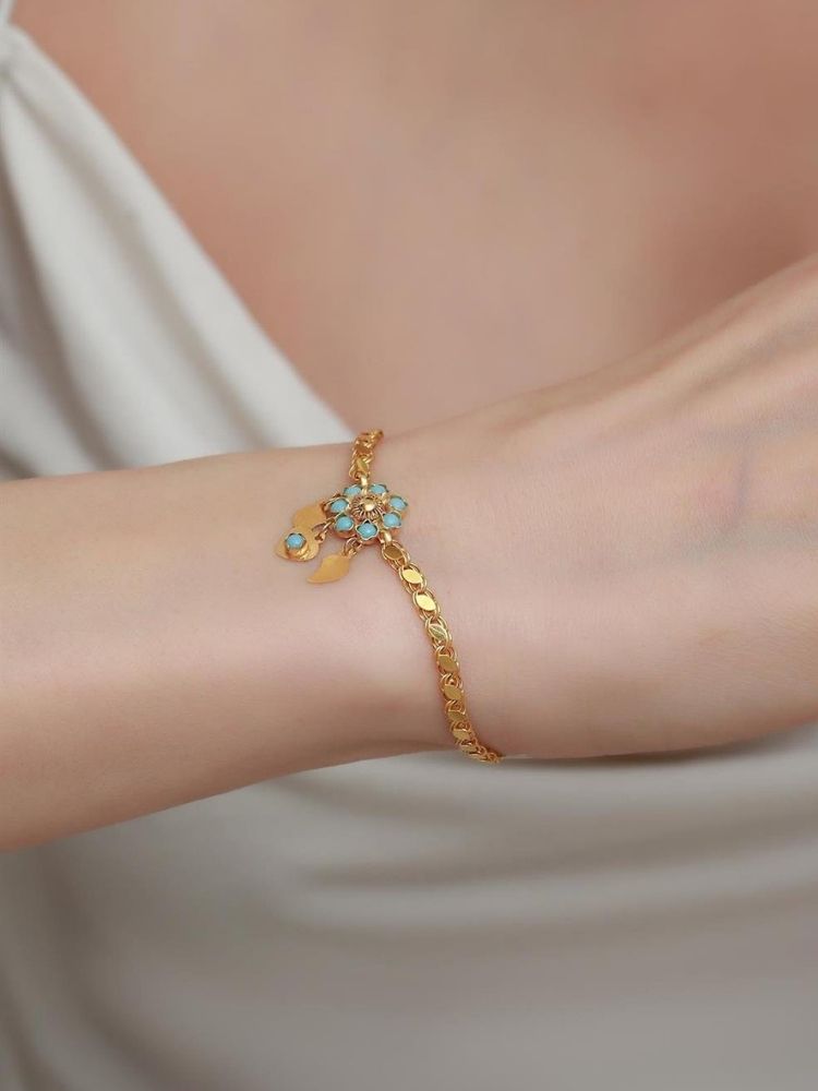goldarmband-damen-turkisch-14-karat-gold-turkis-ganseblumchen-aleppo-armband