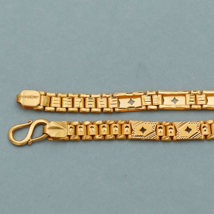 Goldarmband Herren : 22 Karat Gelbgold Stilvolles Indisch Design - Armband