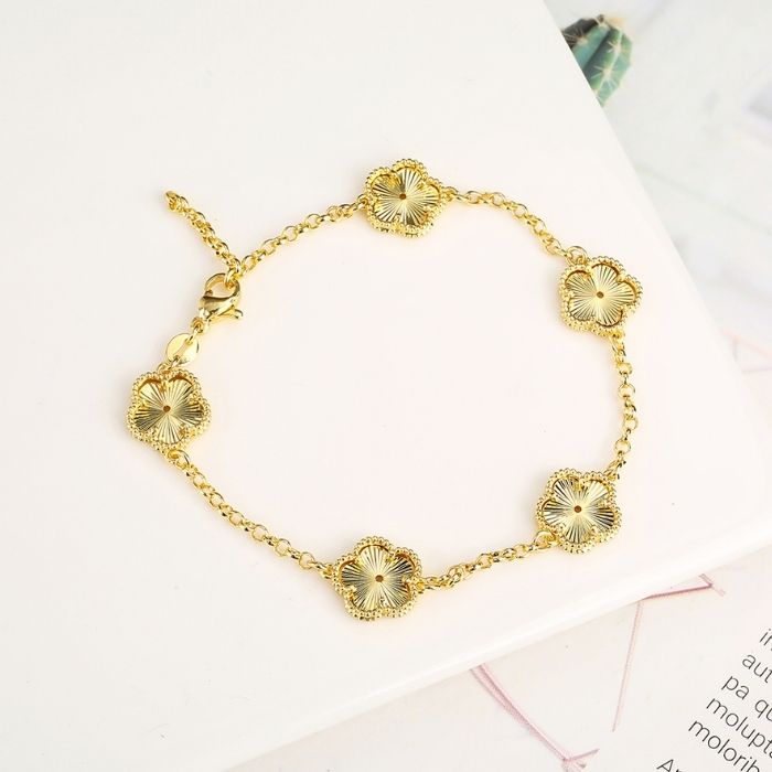 kleeblatt-armband-damen-326l-edelstahl-muschel-pflanze-funf-blutenblatter-blume-verstellbare-armband