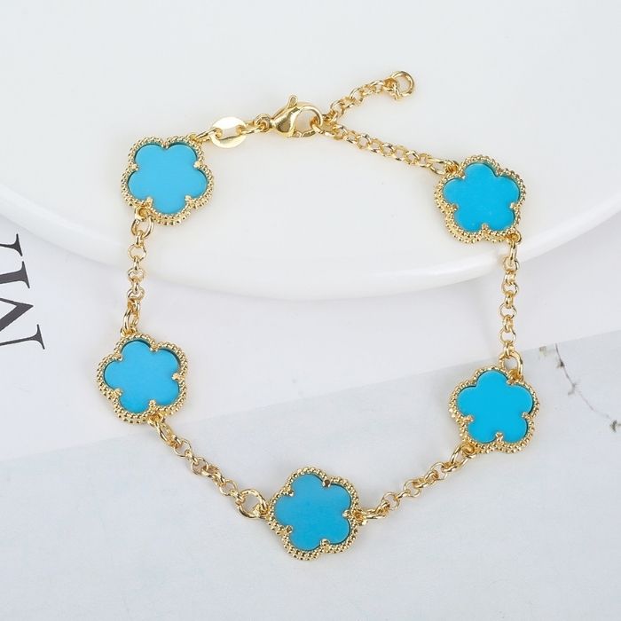 kleeblatt-armband-damen-326l-edelstahl-muschel-pflanze-funf-blutenblatter-blume-verstellbare-armband