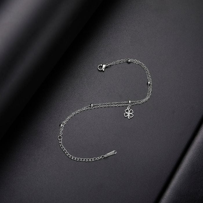 Analyzing image kleeblatt-armband-damen-vierblattriges-kleeblatt-armband-edelstahl-glucksschmuck-doppelketten-armband-fur-damen