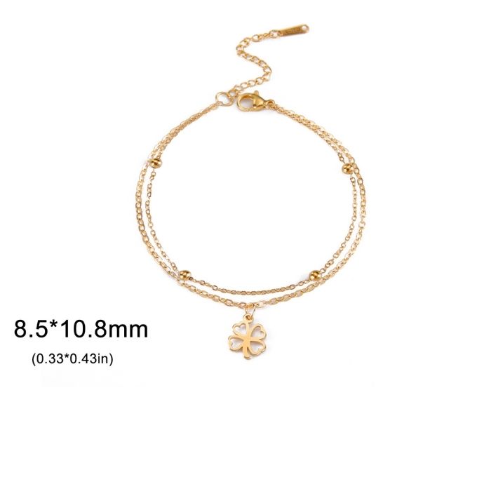 Analyzing image kleeblatt-armband-damen-vierblattriges-kleeblatt-armband-edelstahl-glucksschmuck-doppelketten-armband-fur-damen