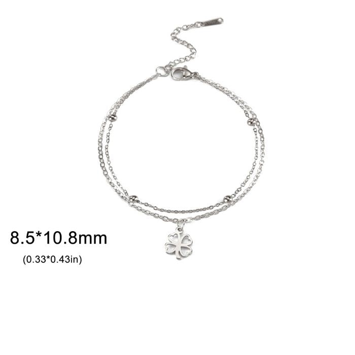 Analyzing image kleeblatt-armband-damen-vierblattriges-kleeblatt-armband-edelstahl-glucksschmuck-doppelketten-armband-fur-damen