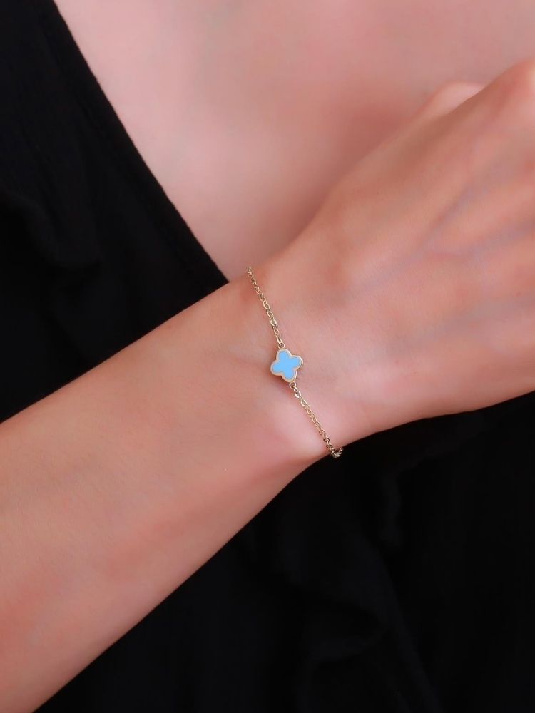 kleeblatt-armband-gold-585-14k-gold-blau-emailliertes-kleeblatt-armband
