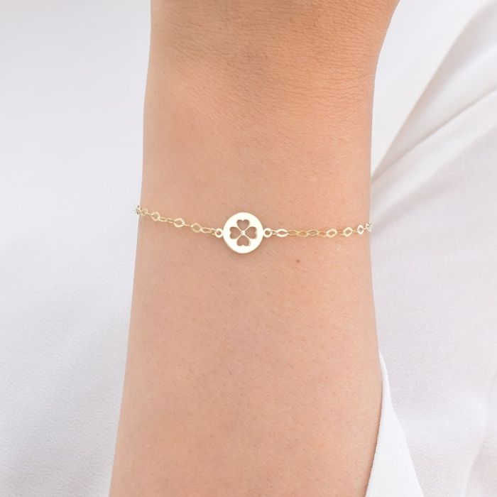 kleeblatt-armband-gold-damen-585-solid-14-karat-irisches-geschenk-vierblattriges-glucksarmband-minimalistischer-glucksbringer