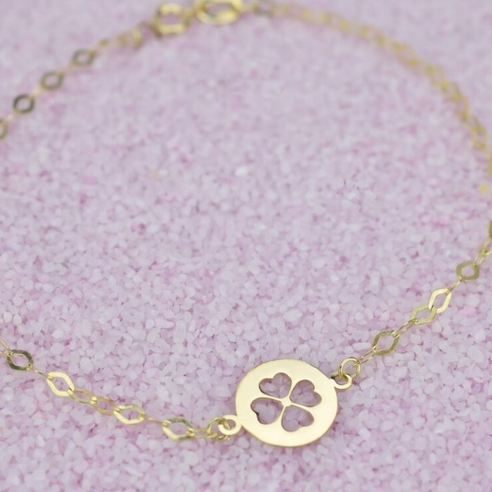 kleeblatt-armband-gold-damen-585-solid-14-karat-irisches-geschenk-vierblattriges-glucksarmband-minimalistischer-glucksbringer