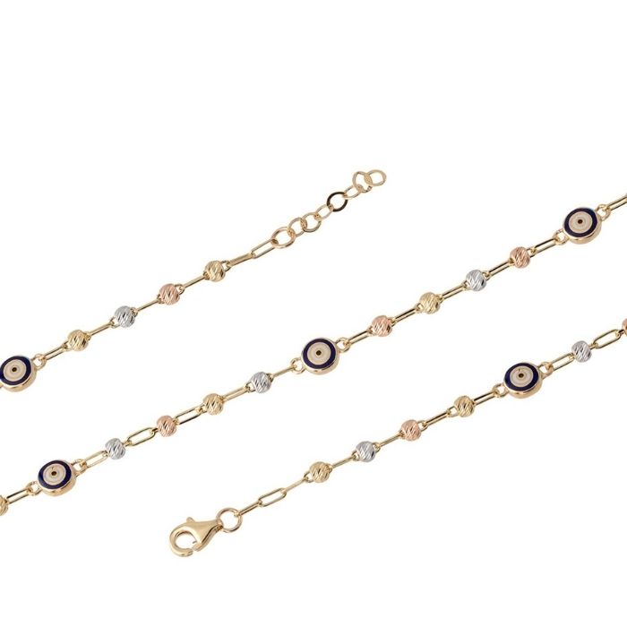 nazar-armband-gold-585-14-karat-gelbgold-und-weissgold-boses-auge-3mm-kette