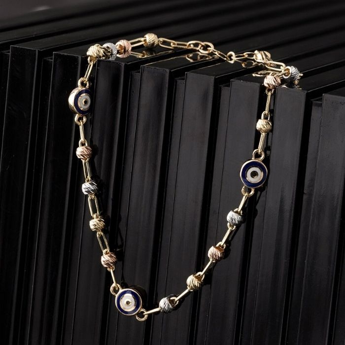 nazar-armband-gold-585-14-karat-gelbgold-und-weissgold-boses-auge-3mm-kette