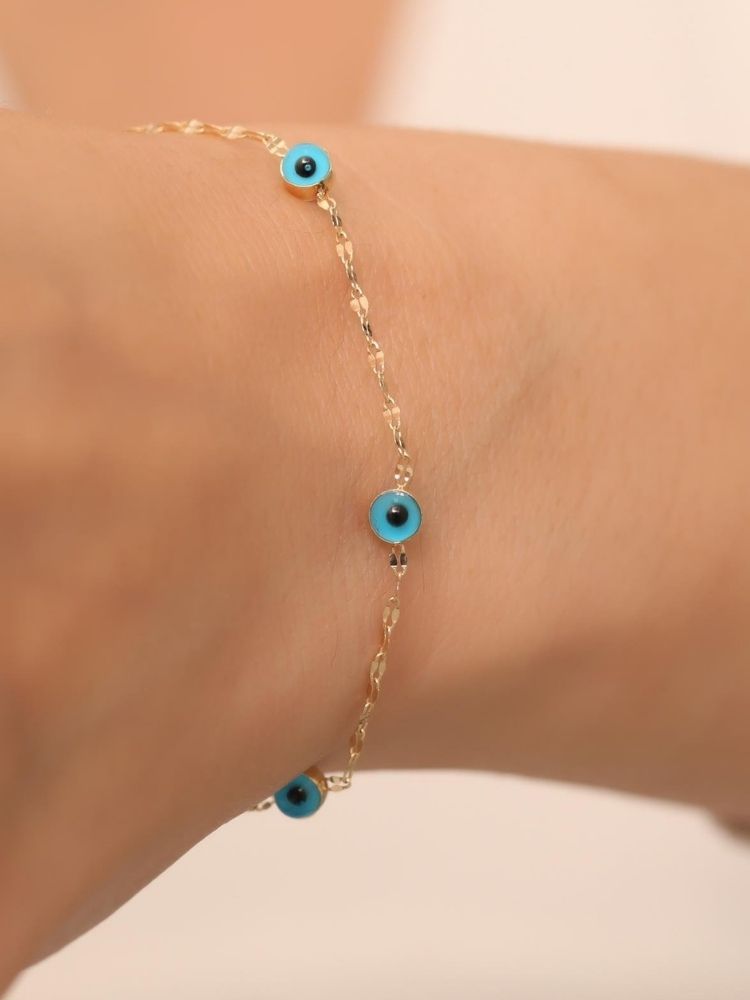 nazar-armband-gold-585-14-karat-gold-blau-5-augen-verspiegeltes-armband